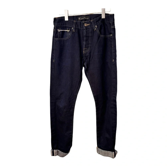 COMBATANT GENTLEMEN 100% Cotton Selvedge Button Fly Slim Straight Jeans. 31 - Picture 2 of 13